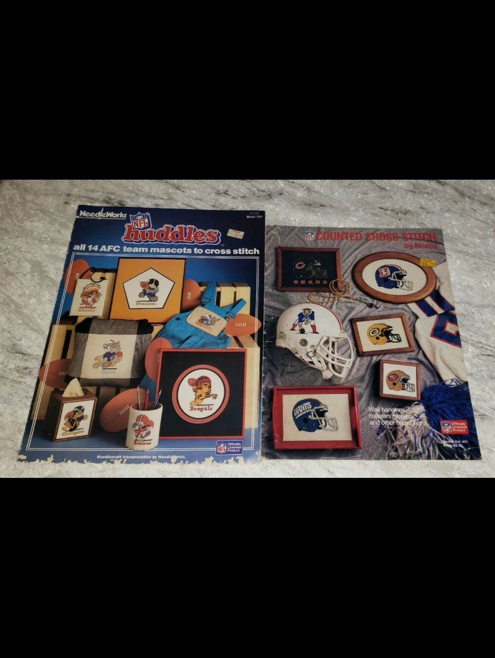 NFL Cross-Stitch Lot Of Two (2)